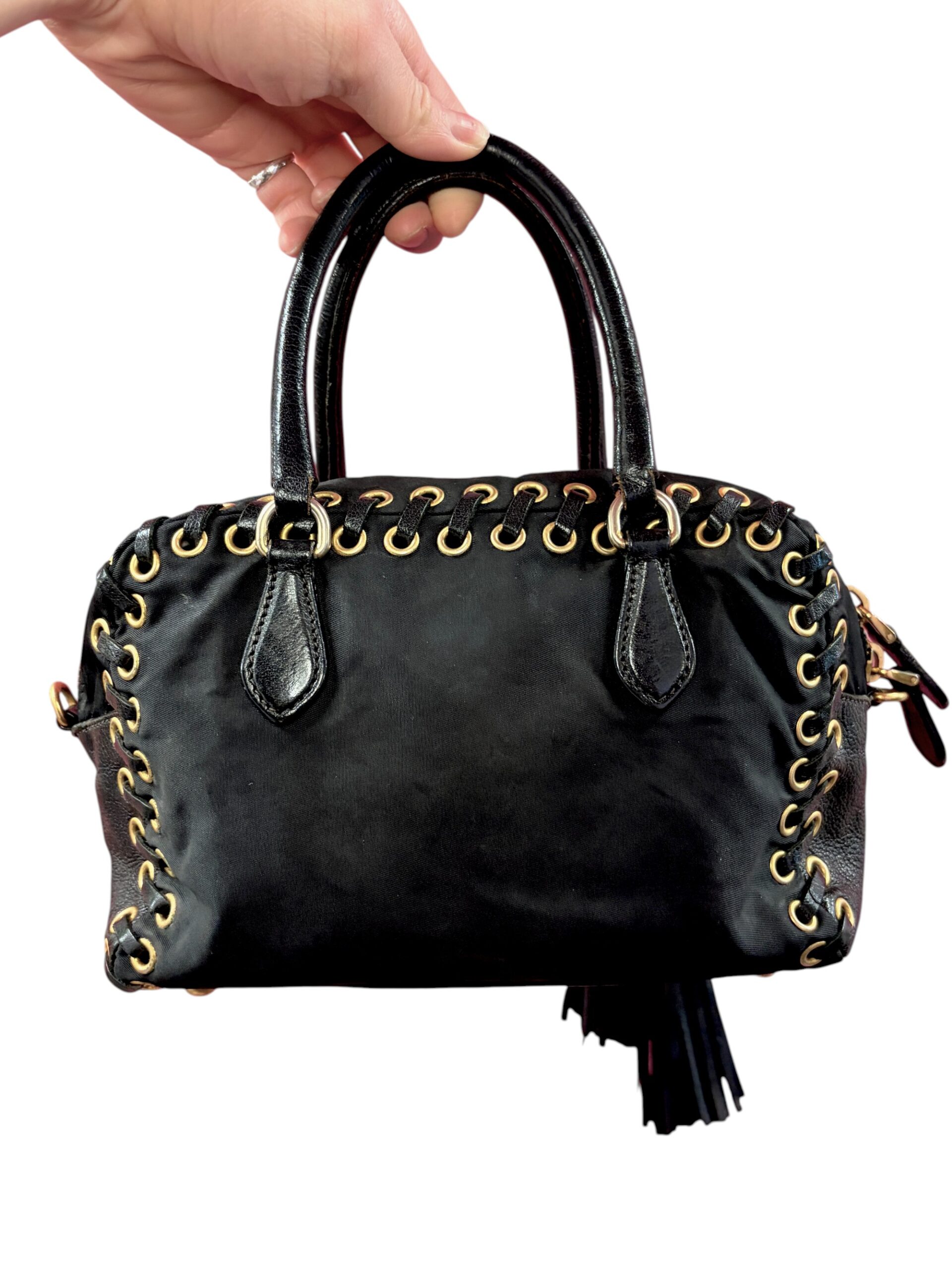 Prada Nylon Grommet Mini Tote Bag - Image 2