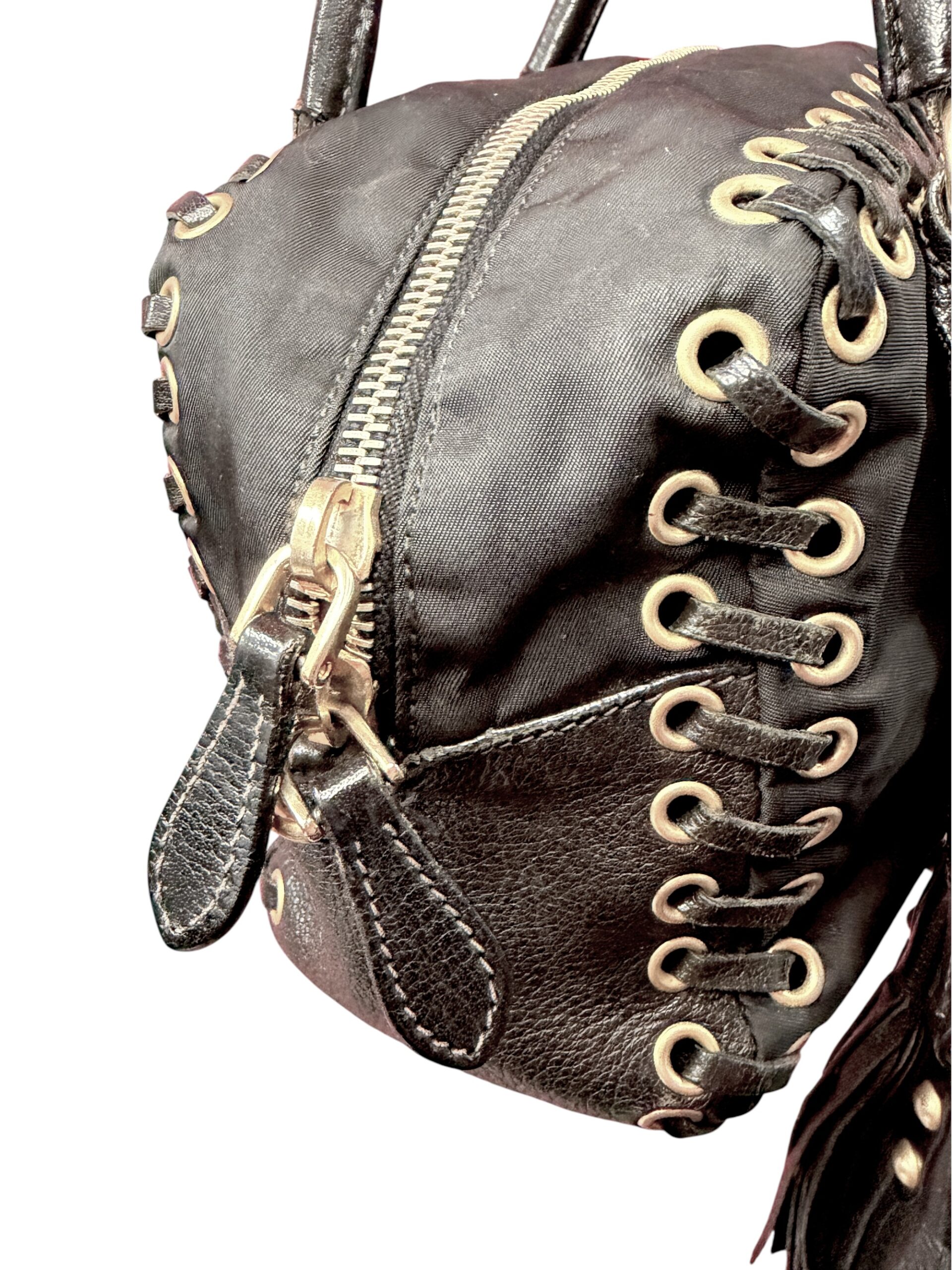 Prada Nylon Grommet Mini Tote Bag - Image 5