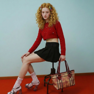 Burberry Y2K Heart Nova Check Tote Bag