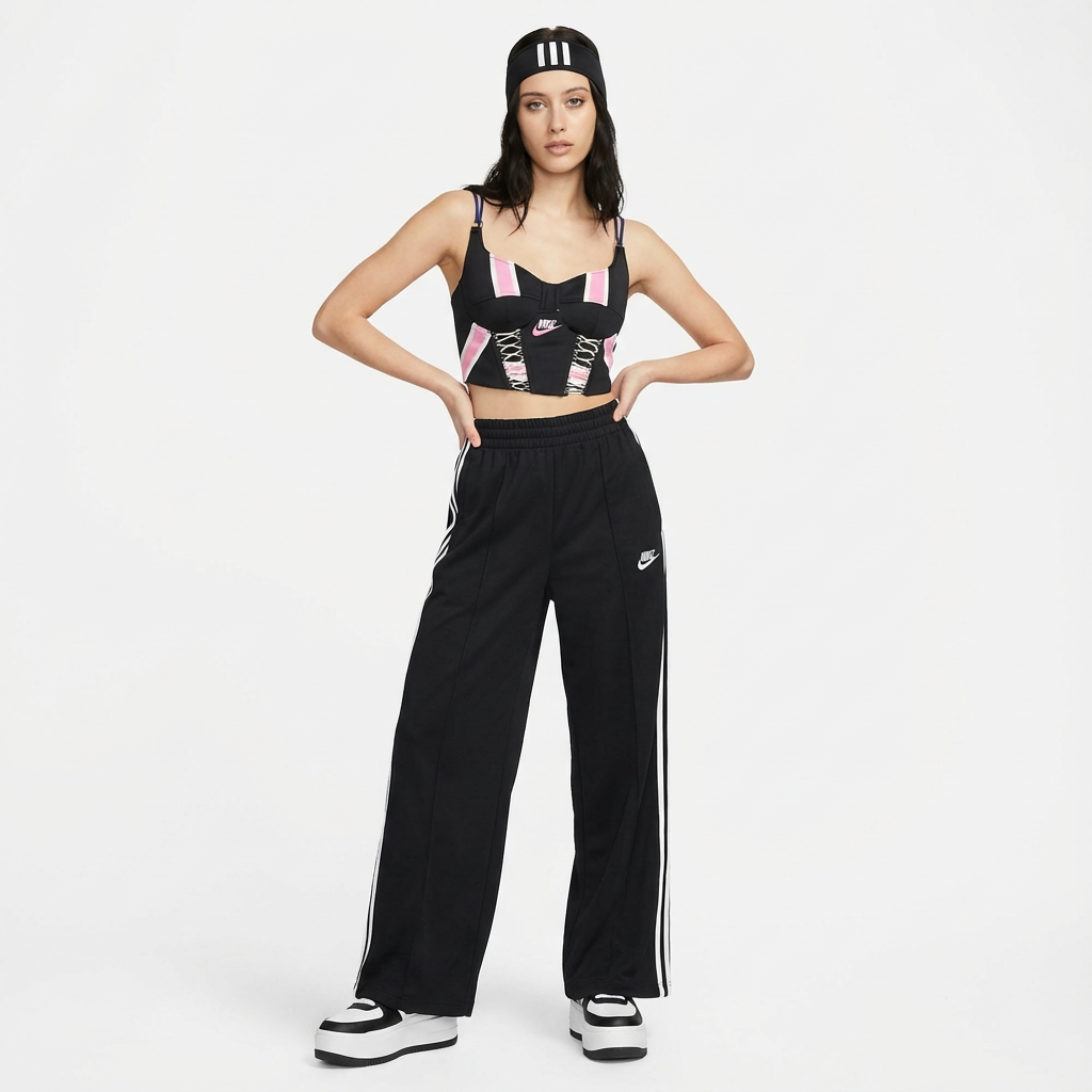 NIKE Remake Lace-Up Corset Bralette Top - Image 2