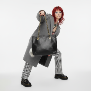 Prada Soft Leather Chain Tote Bag – Black