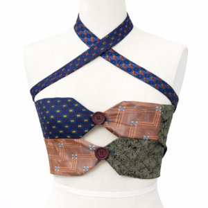 Vintage Tie Remake Wrap Corset Top