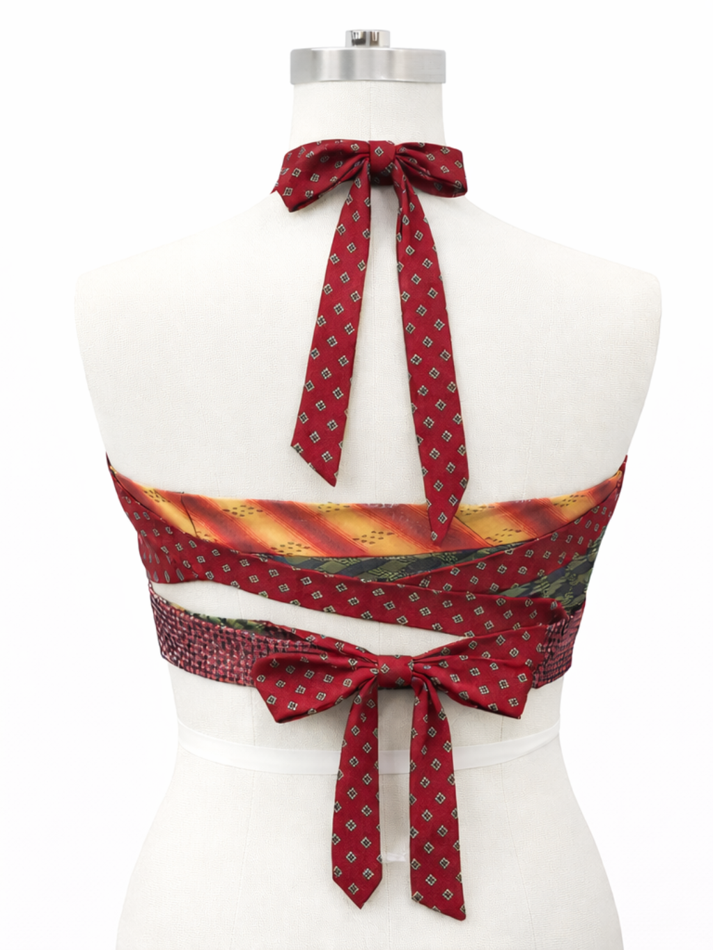 Vintage Tie Remake Wrap Corset Top - Image 2