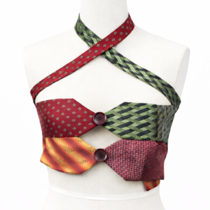 Vintage Tie Remake Wrap Corset Top