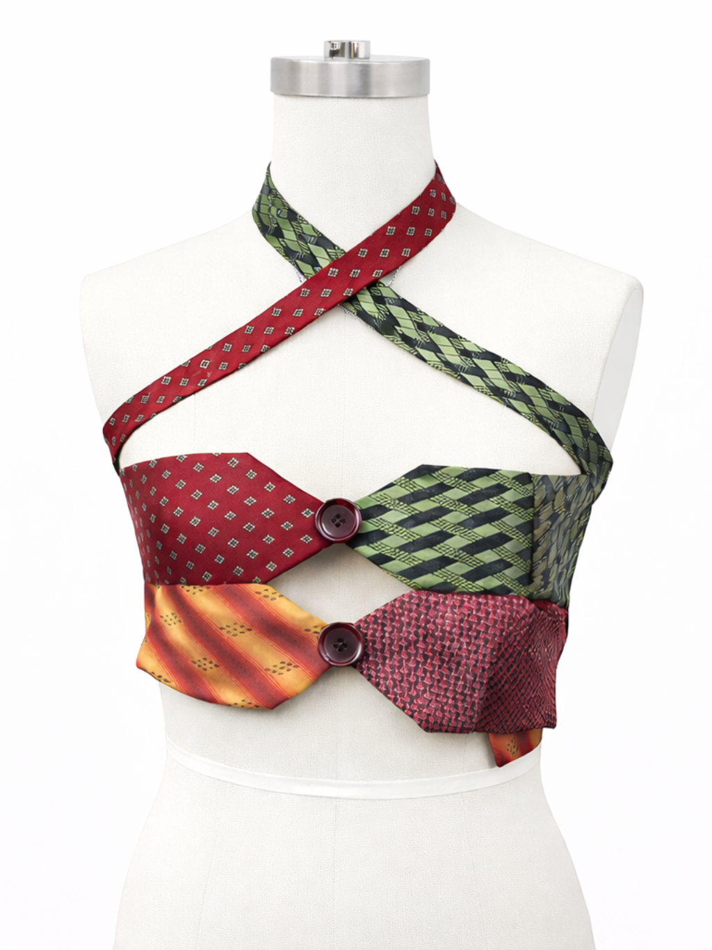 Vintage Tie Remake Wrap Corset Top