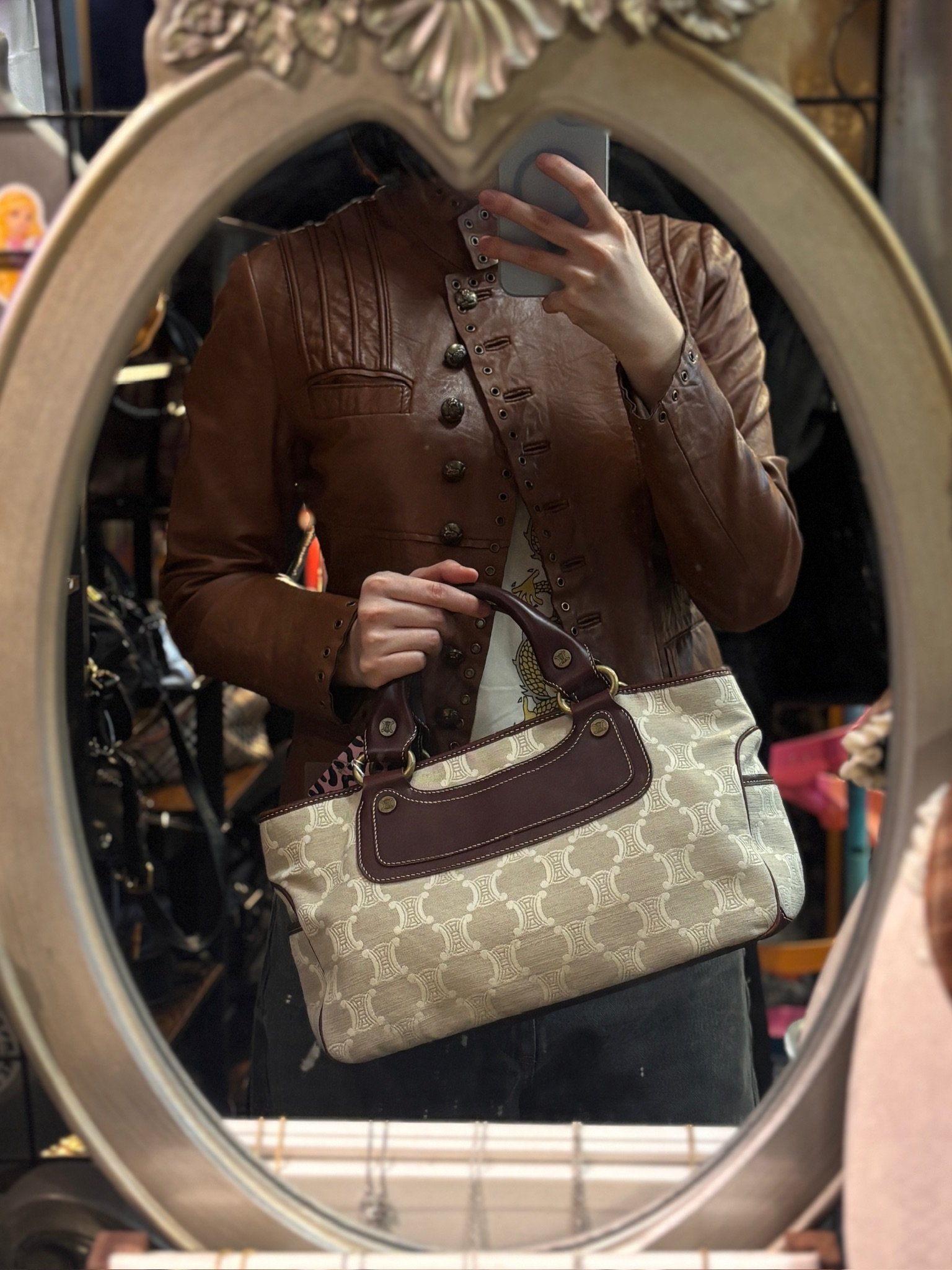 CELINE Macadam Canvas Tote Bag