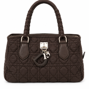 Christian Dior Cannage Charm Boston Bag – Brown Nylon